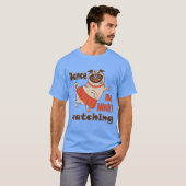Dans alsof niemand naar meiden kijkt Pug Dog T-shirt (Voorkant volledig)