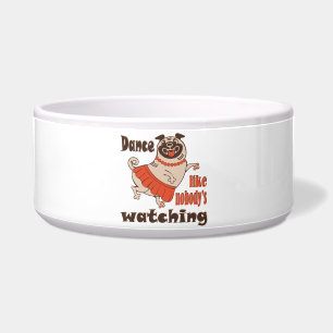 Dans alsof niemand naar meiden kijkt Pug Dog Voerbakje