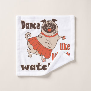 Dans alsof niemand naar meiden kijkt Pug Dog Washandje