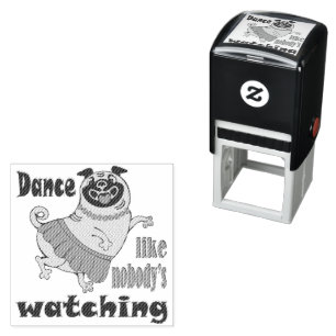 Dans alsof niemand naar meiden kijkt Pug Dog Zelfinktende Stempel