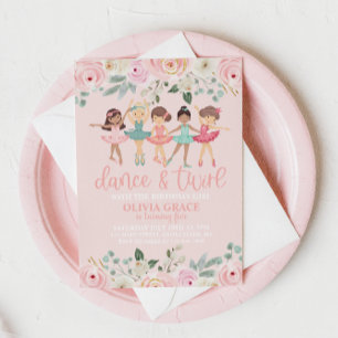 Dans and Twirl Floral Ballet Birthday Kaart