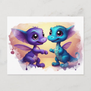 *~* Dans AP48 Foto Uitnodiging Draak Dino Briefkaa