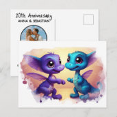 *~* Dans AP48 Foto Uitnodiging Draak Dino Postkaar (Voorkant / Achterkant)