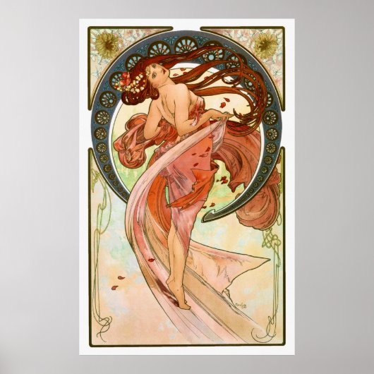 Dans -  Art Nouveau door Alphonse Mucha Poster (Voorkant)
