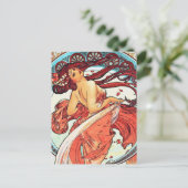 Dans -  Art Nouveau van Mucha Briefkaart (Staand voorkant)