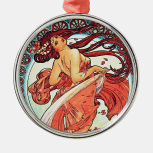 Dans -  Art Nouveau van Mucha Metalen Ornament
