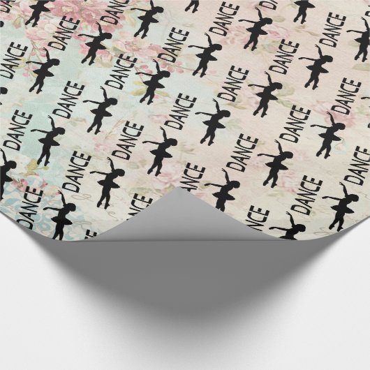 Dans - ballerina silhouetpatroon cadeaupapier (Hoek)