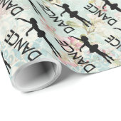 Dans -  ballerina silhouetpatroon cadeaupapier (Rol Hoek)