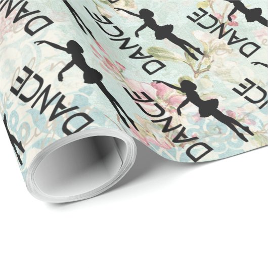 Dans -  ballerina silhouetpatroon cadeaupapier (Rol Hoek)