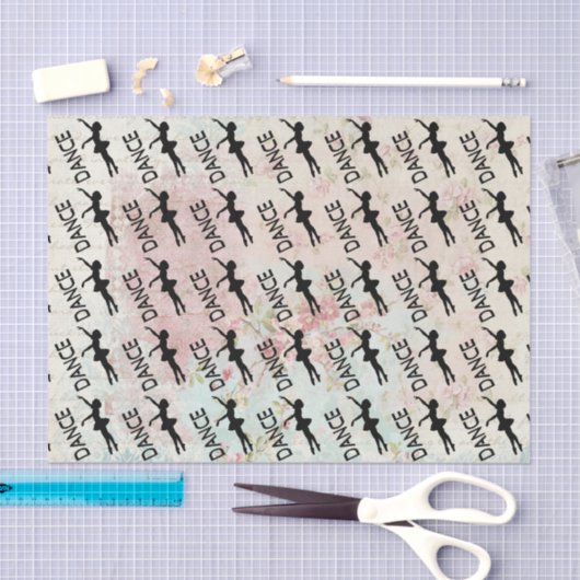 Dans - ballerina silhouetpatroon tissuepapier (Craft)