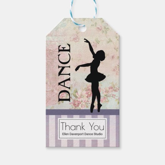 Dans - Ballerina Silhouette  Dank u Cadeaulabel (Voorkant)