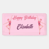 Dans Ballerina Verjaardagswens Roze Spandoek (Horizontaal)