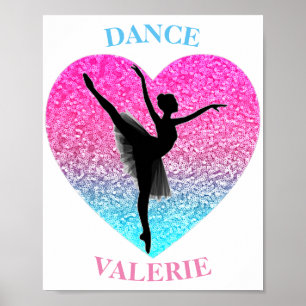 Dans Ballerina w / Gepersonaliseerde naam Poster