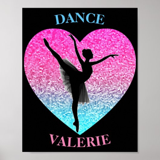 Dans Ballerina w / Gepersonaliseerde naam Poster (Voorkant)