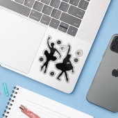 Dans Balletdanseres Bloem Silhouet Sticker (Laptop met iPhone)