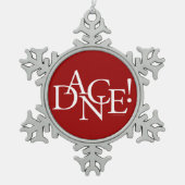 Dans! ( basisch ) sneeuwvlokpeerkerst tin sneeuwvlok ornament (Voorkant)