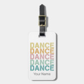 Dans belettering voor retro disco huis bagagelabel (Voorkant verticaal)