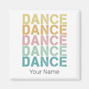 Dans belettering voor retro disco huis magneet