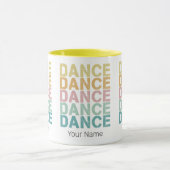 Dans  belettering voor retro disco huis mok (Midden)