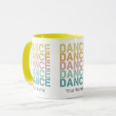 Dans  belettering voor retro disco huis mok (Voorkant links)