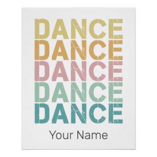 Dans belettering voor retro disco huis perfect poster