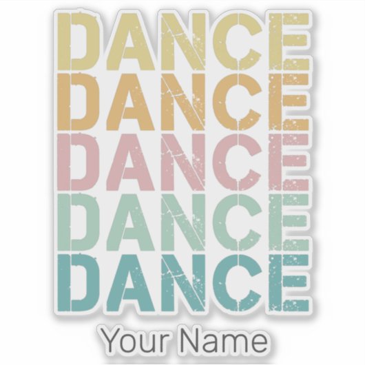 Dans  belettering voor retro disco huis sticker (Voorkant)