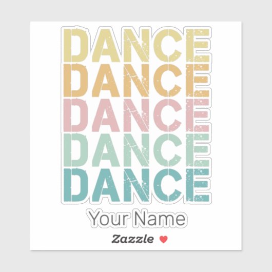 Dans  belettering voor retro disco huis sticker (Vel)