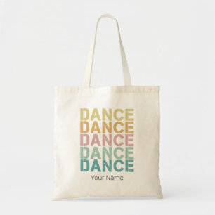 Dans  belettering voor retro disco huis tote bag