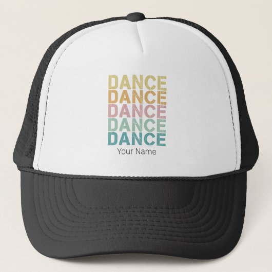 Dans belettering voor retro disco huis trucker pet (Voorkant)
