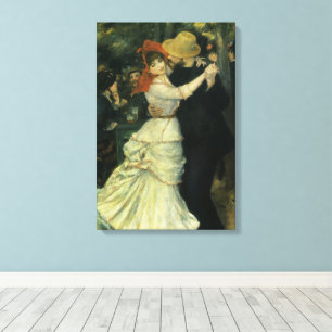 Dans bij Bougival van Pierre Renoir, Vintage Kunst Canvas Afdruk
