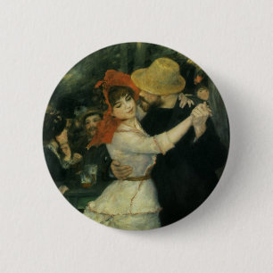 Dans bij Bougival van Pierre Renoir, Vintage Kunst Ronde Button 5,7 Cm