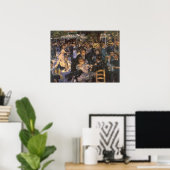Dans bij Le Moulin de la Galette van Pierre Renoir Poster (Thuiskantoor)