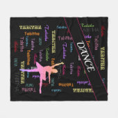 Dans Blanket met persoonlijke naam overal over Fleece Deken (Voorkant (Horizontaal))