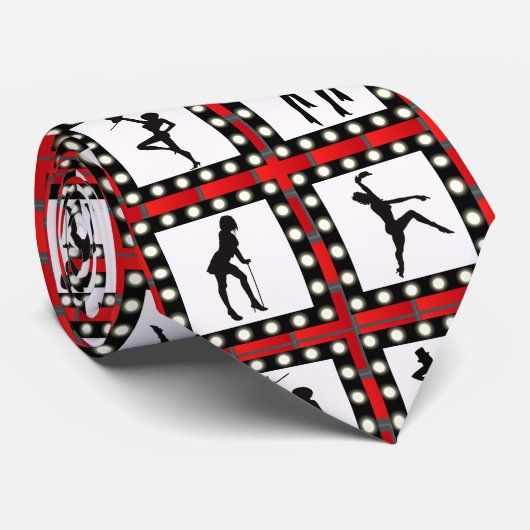 Dans Cabaret Showgirls Dancing Print Stropdas (Opgerold)