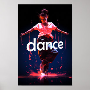 Dans cool hiphop meisje poster