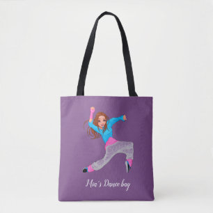 Dans-dancer-dans-dans-tas van Cute hip hop Tote Bag