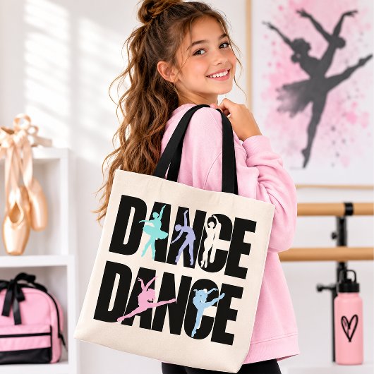Dans Dans Pastel Silhouet Grote Tote Bag