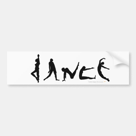 Dans Dansende Silhouette Design Bumpersticker (Voorkant)