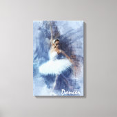 Dans, danser, ballet, blauw, wit canvas afdrukken (Voorkant)