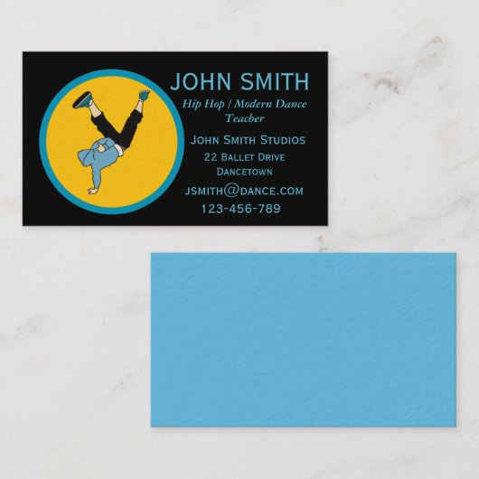 Dans dansstudio hip Hop Visitekaartje (Voorkant / Achterkant)