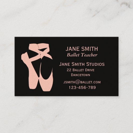 Dans dansstudio voor leraar balletsdansdansdansdan visitekaartje (Voorkant)
