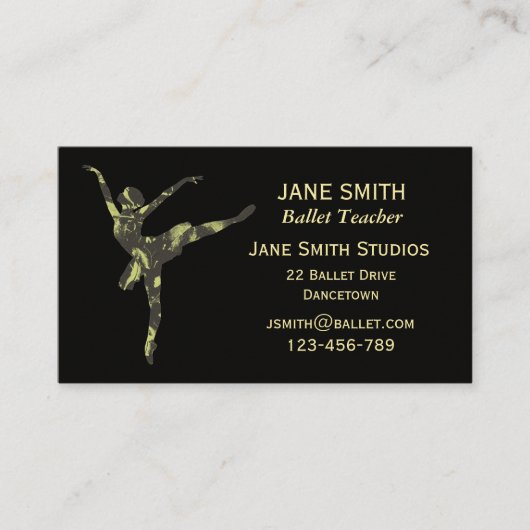 Dans dansstudio voor leraar balletsdansdansdansdan visitekaartje (Voorkant)