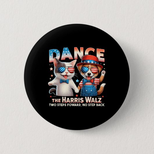 Dans de Harris Wheimer Grappige Kat Dames Kamala H Ronde Button 5,7 Cm (Voorkant)