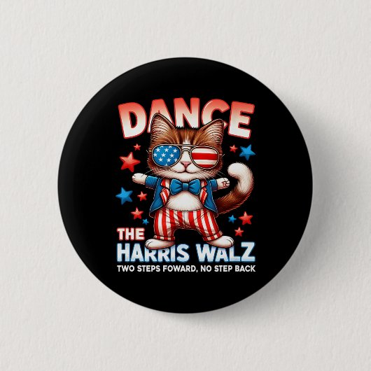 Dans de Harris Wheimer Grappige Kat Dames Kamala H Ronde Button 5,7 Cm (Voorkant)