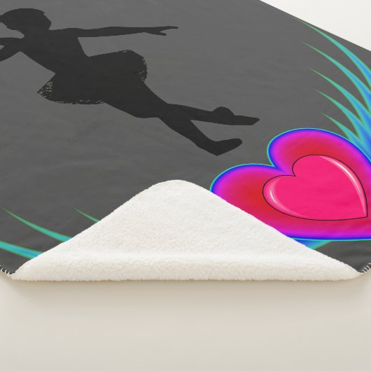 Dans deken met ballerina en roze harten. (3/4)