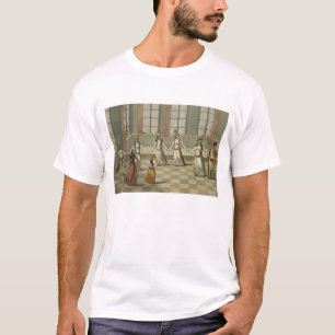 Dans die in de mode is met de Griekse vrouwen van T-shirt