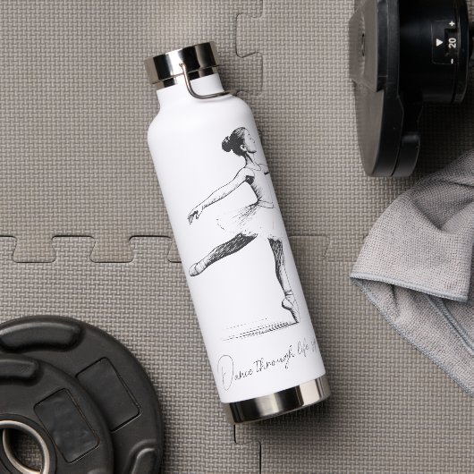Dans door het Leven, Potlood Ballerina Persoonlijk Waterfles (Gym (Gedraaid) )