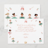 Dans & draai meisje verjaardagsfeest bedankkaart (Voorkant / Achterkant)
