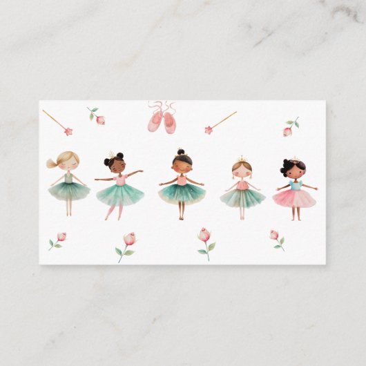 Dans & draai meisje verjaardagsfeest informatiekaartje (Achterkant)