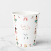 Dans & draai meisje verjaardagsfeest papieren bekers (Achterkant)